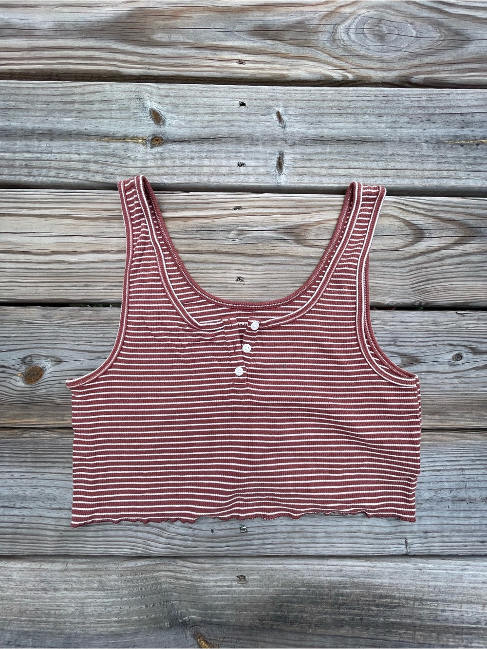 AE rust red striped tiny top
